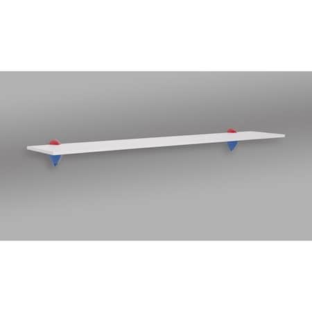 Wallscapes 36 in. Jazzy Shelf, White, Blue & Red HSJKIT736BLRD